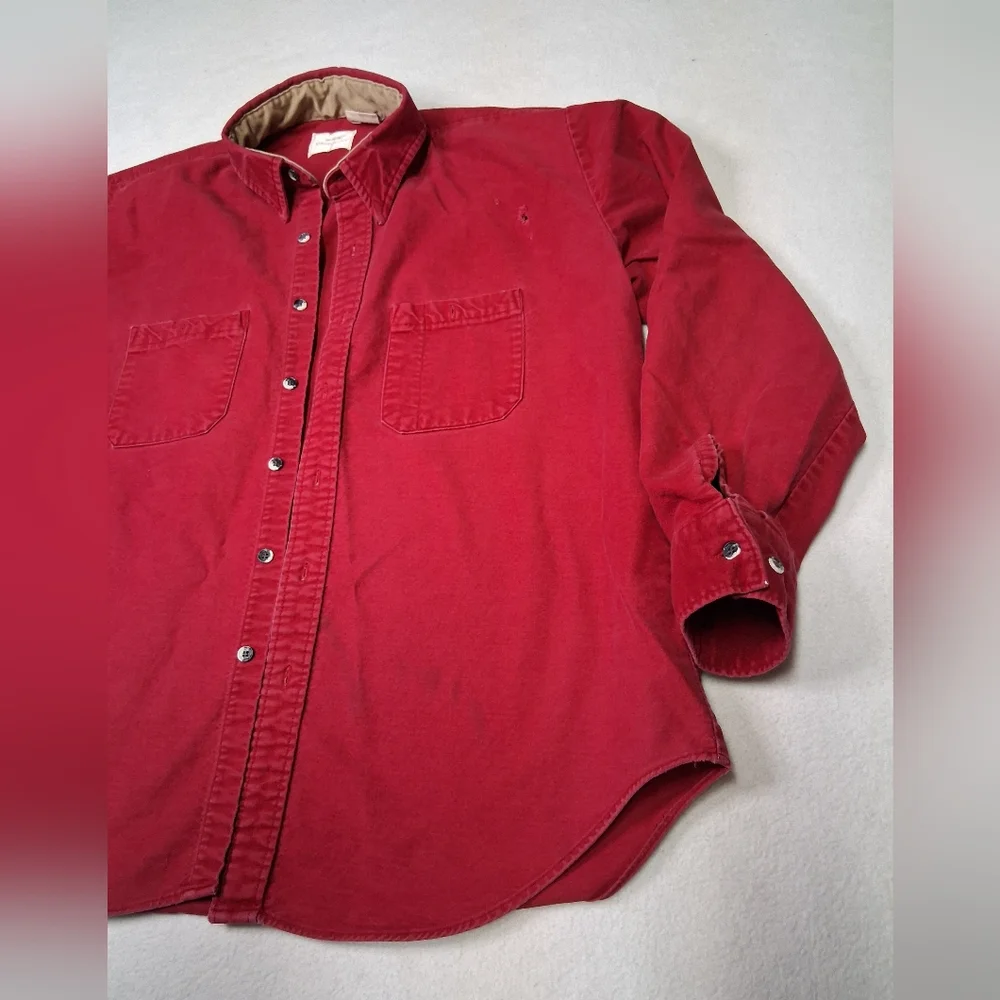 Sears Wearmaster Vintage Men's Red Button-Front Casual Shirt - Picture 2 of 8
